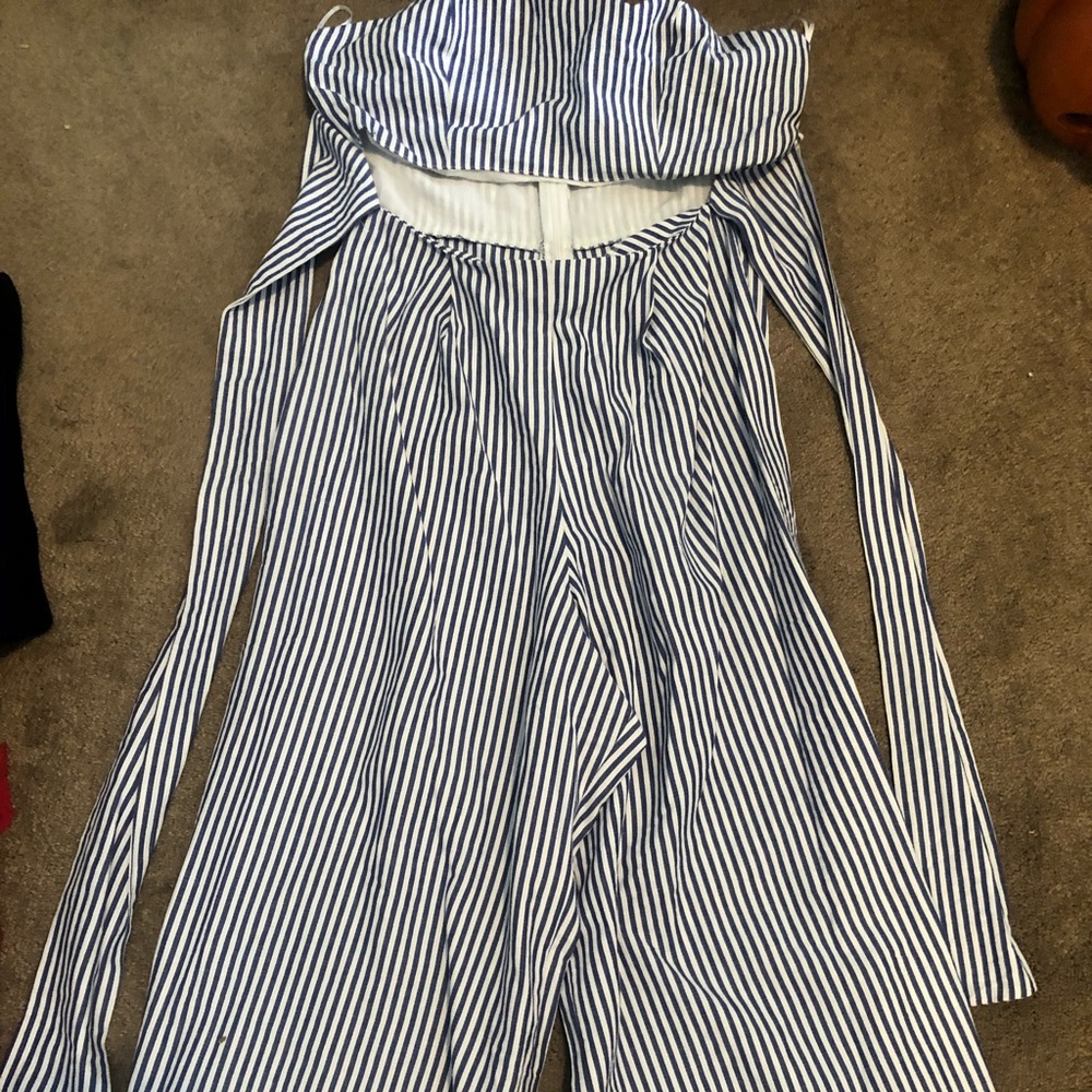 Strapless jumpsuit with tie front (worn once!)